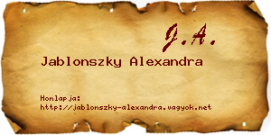 Jablonszky Alexandra névjegykártya
